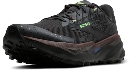 Brooks Men’s Cascadia 19 Mountain Trail Running Shoe - Phantom/Rum Raisin/Green - 11 Medium