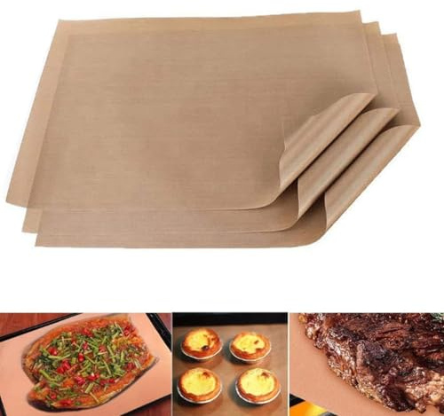 3 Piezas Tapetes Reutilizables para Hornear, 40 x 60 cm Papel de Horno Reutilizable, Revestimiento Horno Antiadherente, Recortable, Fáciles de Limpiar, para la Parrilla, Poder, Asar, Hornear