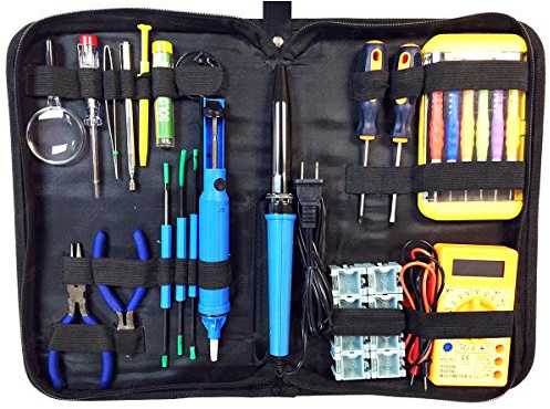 24 pc. Electronic Master Tool Kit - Model: EMK 3 - Soldering Iron, Screwdrivers, Pliers, Voltage Tester, Multimeter, & More