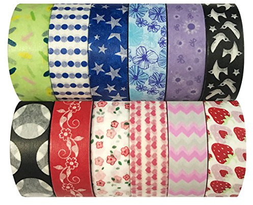 Wrapables WPSET70 Washi Masking Tape Collection (Set of 12)