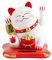 DEWIN Winkekatze Solarbetriebene，Winkekatze Solar Chinesische Glückskatze Lucky Cat mit Winkearm Winkende Katze China für Zuhause Büro Geschäft Home Display Auto (Weiß)