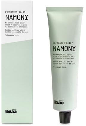 GLOSSCO PROFESSIONAL - Tinte sin Amoniaco Namony 8 Rubio Claro, 100 ml, Bamboo y Aceite de Inca, Color Intenso y Natural, Cabello Hidratado, Cubre 100% Canas, Suavidad y Brillo