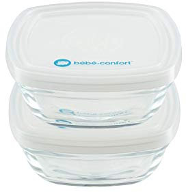 Bebeconfort Lot de 2 boites de conservation en verre Duralex, Made in France, 100% recyclable, sans BPA