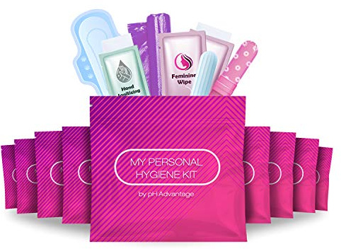 Pink Style Menstrual Kit All-in-One 10 Pack | Convenience on The Go | Period Kit Pack for Travelling, Tweens & Teenagers or just When You’re Out | Individually Wrapped Feminine Hygiene Product