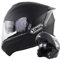 KILCVEM Klapphelm Motorradhelm Modularer Integral Helm DOT/ECE 22.05 Zugelassen mit Anti-Fog Doppelter Sonnenblende (Größe: 55-66cm) Lokomotiv Roller Sturzhelm,Matt Black-4XL
