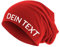 Jersey Beanie personalisierbar Mütze Baumwolle Bedrucken Lassen eigener Text frei positionierbar Rot M/L