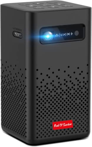 Real Of Sweden ROF20 Mini DLP 3D Projector Portable HD LED WIFI Support 1080P 4K Android 9.0 OS Wireless Screen for Smartphones with Carry Bag and Stand