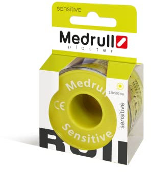 Medrull Fixierpflaster SENSITIVE - 5 m x 2,5 cm Pflaster hypoallergenes Tapeband zur hautfreundlichen Fixierung von Wundverbänden im Karton