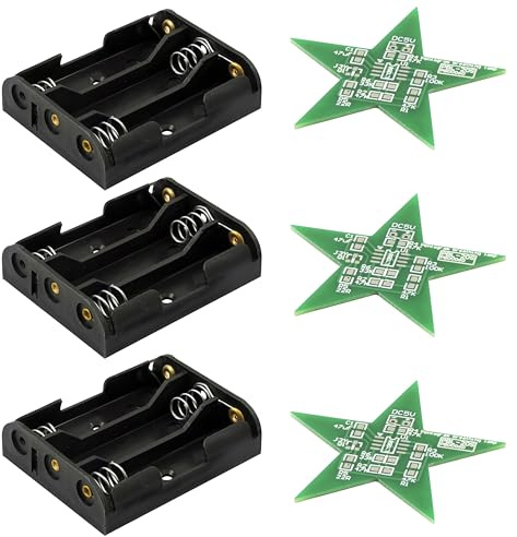 Az Delivery 3x LED Weihnachtsstern Lötset – DIY Elektronik Bausatz für einen Stern mit rotem Beleuchtungseffekt – Ideal für MINT Lernen, Weihnachtsdekoration und Lötübungen