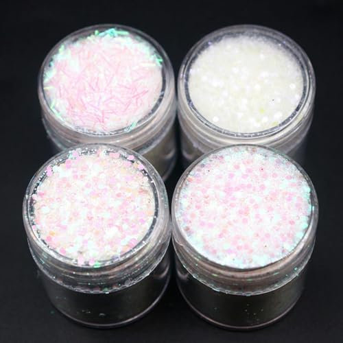 4–5 Dosen Nagel-Tauchpulver, Meerjungfrau-Pailletten-Set, Sternenhimmel, DIY, kleine Schmuck-Pigment-Puderflocken für Gel-Nagellack-Dekoration