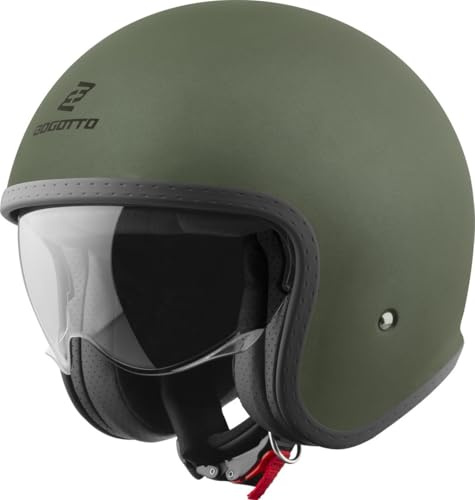 Bogotto H589 Solid Casco Jet, Oliva Opaco, S