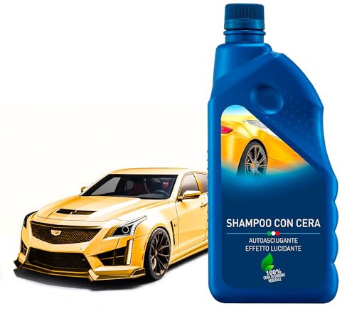 Avilia Shampoo Cera Autoasciugante - Protezione Completa per la Tua Auto, con Effetto Protettivo e Detergente, Rimuove Polvere e Pioggia, Adatto a Gomma e Plastica, 1L