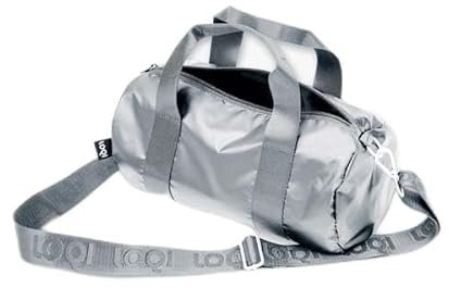 LOQI METALLIC Silver Medium Weekender