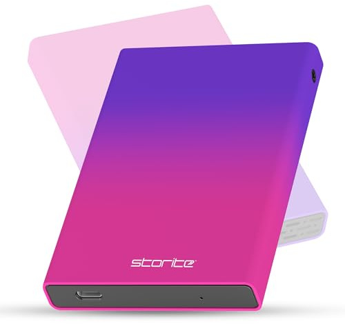 Storite Disco duro externo de 500 GB USB 3.0, disco duro portátil de 2,5 pulgadas, Plug & Play HDD con pantalla LED, compatible con PS5, PC, Mac, ordenador portátil, consola de juegos, unidad de