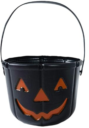RadianceBiz Cestino per Dolci di Halloween, Contenitore per Caramelle con Manico, Accessori per Feste, Nero