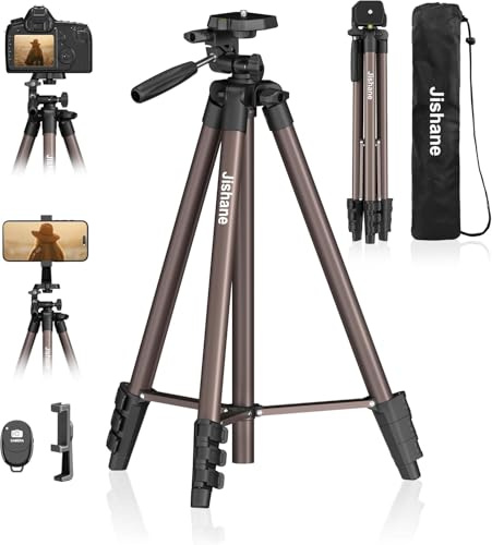 71 Camera Tripod, Lightweight Aluminum Phone Tripod with Wireless Remote, Phone Holder & Carry Bag,Portable Travel Camera Stand for Smartphones iPhone Sumsung Canon Nikon, Max Load 6.6 lb (Rose gold)
