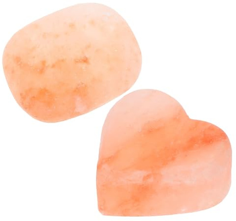 LIFKOME 2 St Hjärtmassage Kroppsvårdssten Rosa Saltsten Polerad Saltsten Badsaltsten Saltkroppskrubb Saltskrubbfält Salt Deodorantsten Salttvål Kroppsskrubbfält Orange