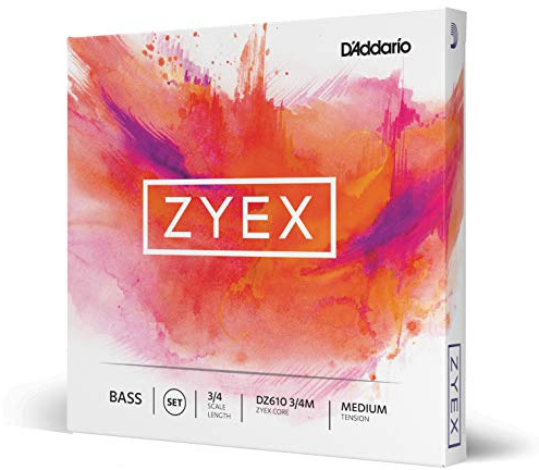 D'Addario Zyex Bass String Set, 3/4 Scale, Medium Tension