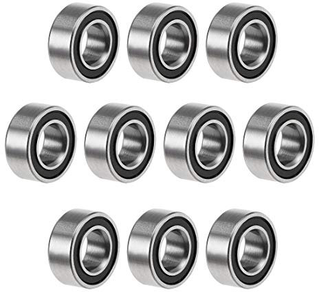 sourcing map 10 Stück Kugellager Rillenkugellager MR105-2RS 5mm Innendurchm 10mm Außendurchm 4mm Bohrung Doppelt Abgedichtet Chromstahl Z2 für Skateboard 3D Drucker Roller Inline Skates