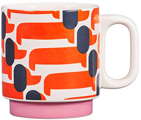 Orla Kiely OK626 Dachshund Papaya Mug Tasse, keramik
