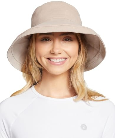 Solbari Women's Holiday Sun Hat UPF 50+, Large-X-Large, Natural/Beige