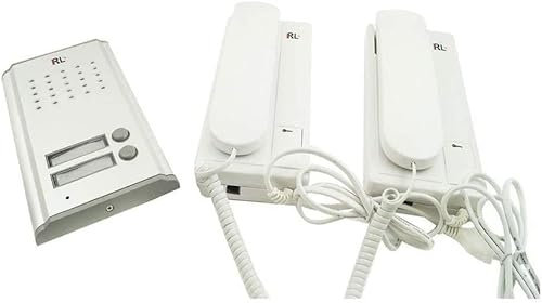 AntDau71 - Citofono 2 cornette e pulsantiera uso monofamiliare e bifamiliare con funzione apriporta apricancello per esterno 2 unità interne per famiglie campanello apri portone 220v - CW593