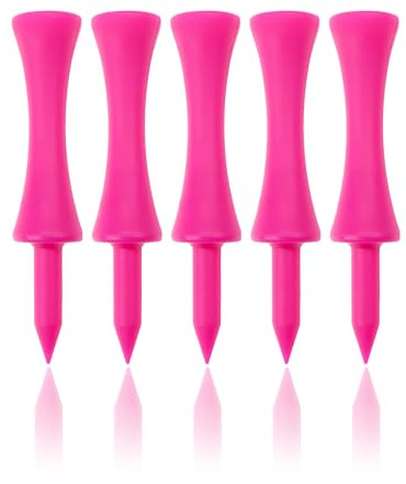 ECADDIE 59mm Pink Tees (100 Pack) Pink Tees Golf Driver Tees, Durable High Visibility Castle Golf Tees Plastic for Practice at the Driving Range, Long Golf Tees for Driver