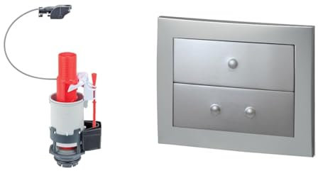 Wirquin lot de 2 : 1 mécanisme de chasse d'eau wc suspendu + 1 plaque de commande Egal double chasse