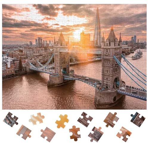 London Puzzles 1000 Pieces for Adults jigsaw puzzles for adults 1000 Piece Puzzle Challenging Game for The Whole for Women, Gifts for Women Men, Puzzle Game for Family Fun, Birthday, Party (A)