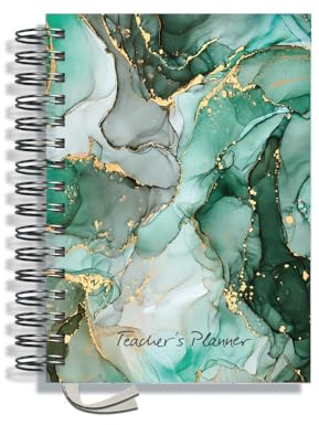 Teacher Planner 2026-2027 A5 size by Pirongs | 6 Lesson Planner for Teachers | Page a day | Undated - Jade Cave