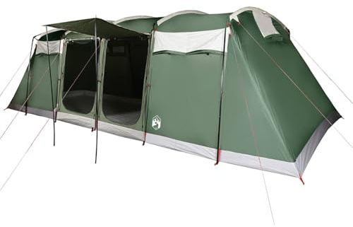 HOMELEN Tente tunnel familiale pour 10 personnes - Imperméable - Coupe-vent - Polyester 185T - Revêtement PU - Ventilation - Moustiquaire - Connecteur E - Câble d'alimentation - Toit pare-soleil