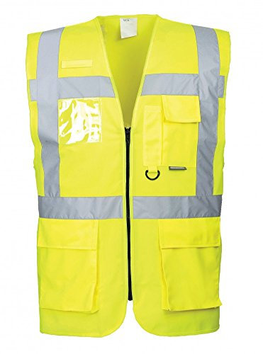 Portwest Gilet Hi-Vis Executive - Berlin, Couleur: Jaune, Taille: 5XL, S476YER5XL