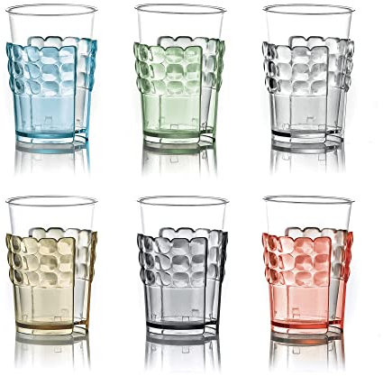 Guzzini Fratelli Tiffany pio & Tito Toso, Reggibicchieri Portabicchieri Colorati Acrilico Set 6 Pezzi Multicolore, SMMA 19970052