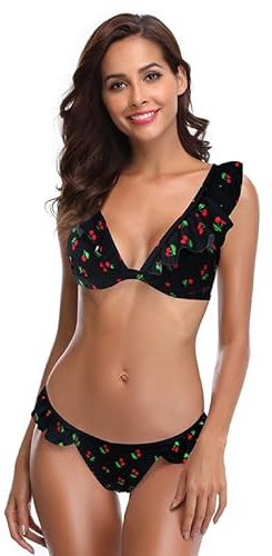 SHEKINI Trenza para Mujer Bañador de Dos Piezas Lindo Bikini para Bandeau