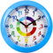 Kiddus Orologio da Parete Didattico per Bambini, Ragazzi. Analogico. con Esercizi per Imparare a Leggere l’Ora. Movimento al Quarzo Silenzioso. Italiano Blu