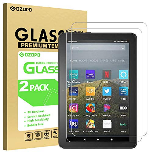 GOZOPO [2 Stück] Schutzfolie für Fire HD 8 Tablet (10. Gen/ 12. Gen, 2020/2022/2024 release) / Fire 8 Plus/HD 8 Kids/H D 8 Kids Pro, Panzer Schutz Glas Gehärtetem Displayschutzfolie