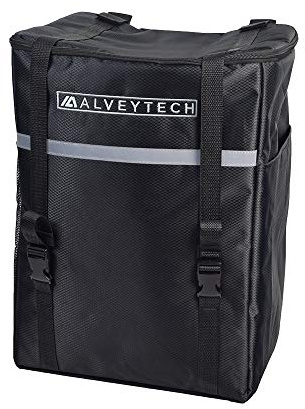 AlveyTech Extra Large Insulated Seat Back Bag Backpack - For Mobility Scooters, Power Chairs, Wheelchairs, &Transport Chair, PEVA lined Travel Basket Accessories, Black Ripstop Nylon Organizer Bags