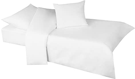 Sibiles - Juego Funda Nórdica Blanca para Cuna 100% Algodón Natural y Cierre Botones Clic