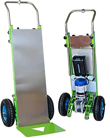 SHANGRONG Treppensteiger Sackkarre Elektrisch Sackrodel 200 kg Tragkraft, 1200W Brushless Motor & 48V/36AH Abnehmbarer Akku - S-förmiger Stützarm (Color : Green, Size : 48V/16A)