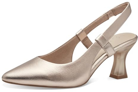 MARCO TOZZI Décolleté Slingback Donna a Punta Eleganti, Beige (Platinum), 37 EU