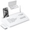 Varhomax Kleines Schreibtisch-Whiteboard aus Glas mit Trockenabwischfunktion, Desktop-Whiteboard mit Aufbewahrung, To-Do-Liste, Notizblock, Schreibtisch-Begleiter und Tastaturständer für Zuhause
