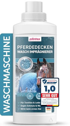 PLINTEX® Pferdedecken Wash-In Imprägnierung 580ml dermatologisch getestet & atmungsaktiv - Nano Membran Pferdedecke Imprägnierwaschmittel - Pferd-Decken Imprägnier-Waschmittel