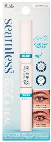 Ardell Seamless Underlash Glue & Seal, Long-Lasting Lash Glue for Eyelash Extensions, Strong Hold for 1-Day Wear, Professional Eyelash Adhesive, Gentle & Latex-Free Lash Adhesive, Clear, 4.5g & 4.2g