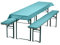 NYVI Bierbankauflagen Set NYVIGala 240x70 cm Aqua - 1x Tischdecke für 220x50 cm Biertische & 2X Gepolsterte Auflage für 220x25 cm Bierbänke - Sitzauflage für Bierzeltgarnitur