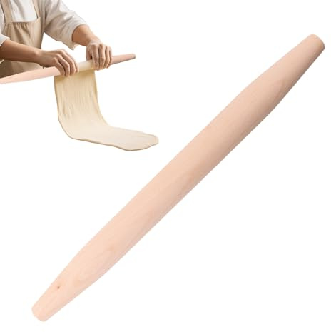 Rolling Pin for Baking Non Stick Wooden 40 cm, Non-Stick French Style Dough Roller for Pastry, Fondant, Cookie, Pie Crust, Pizza & Noodle, Premium Beechwood Wooden Rolling Pin for Baking Essentials