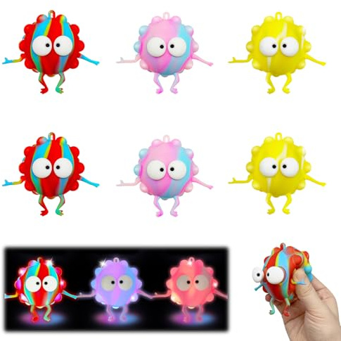 Stressballs,6 Stück Antistressball Kinder stressball Kinder,Fidget Toys für Stressbälle, Stressball Squeeze Ball Set, Anti Stress Bälle für Zuhause, Büro, Schule