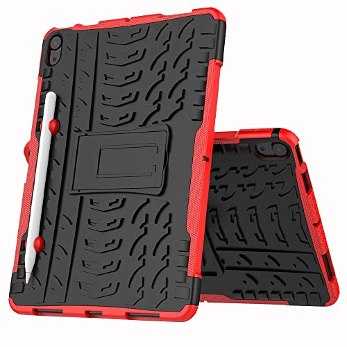 Tablettskydd Tablettskydd For iPad Air4/10.9Ich/Pro 11 2021 2020 2018/AIR 5 2022 Däckstrukturschockproakt TPU+PC Skyddande fodral med vikhandelsstativ Hemma för surfplatta(Rosso)