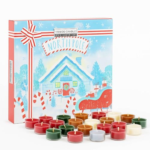 Yankee Candle North Pole Calendario dell'Avvento Natalizio 24 Candele Profumate 9,8g in 8 Fragranze Natalizie Esclusive
