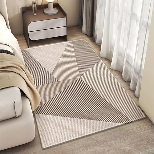 JGGXHM Tappeto moderno geometrico minimalista per la casa, a pelo corto, per soggiorno, camera da letto, divano, comodino, antiscivolo (80x170 cm)