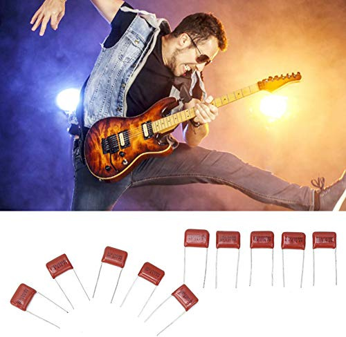 Qqmora P302 630V Basgitarr Tonkondensator 10 St Elgitarrtillbehör för Förbättrad Ljudkontroll Mörkröd Elektroniskt Material